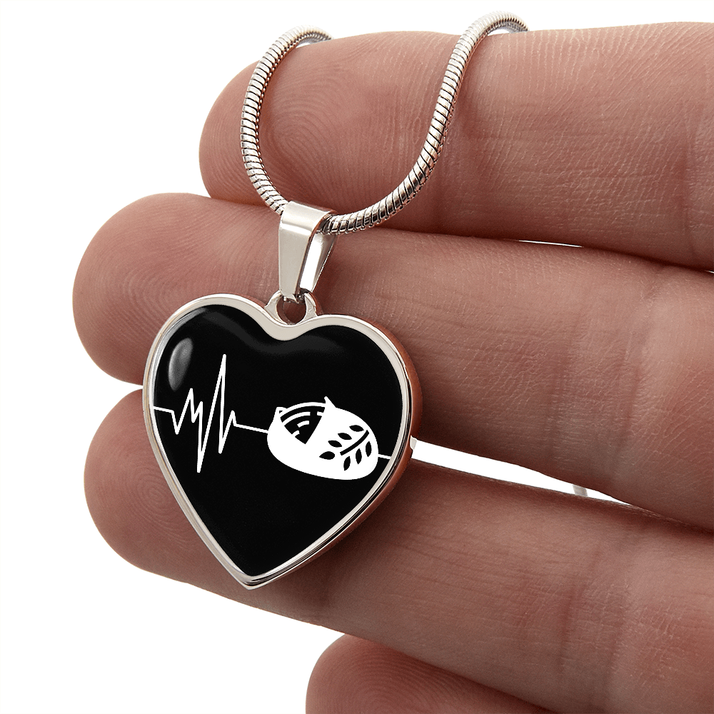 The Sourdough Heartbeat Pendant - Personalizable With Engraving Option - Black