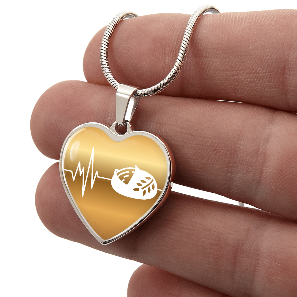 The Sourdough Heartbeat Pendant - Personalizable With Engraving Option - Gold Fade