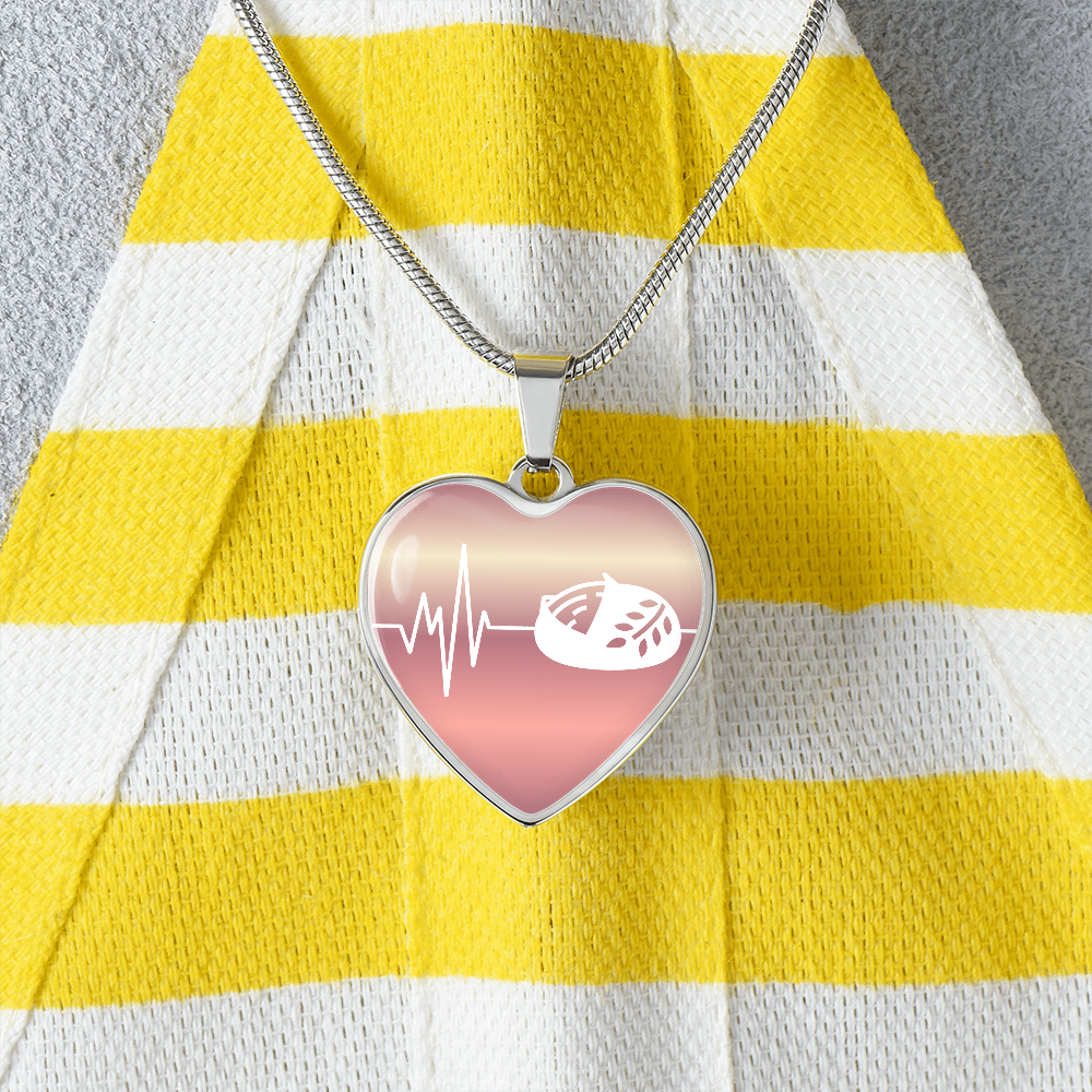 The Sourdough Heartbeat Pendant - Personalizable With Engraving Option - Rose Gold Fade