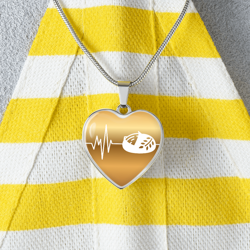 The Sourdough Heartbeat Pendant - Personalizable With Engraving Option - Gold Fade