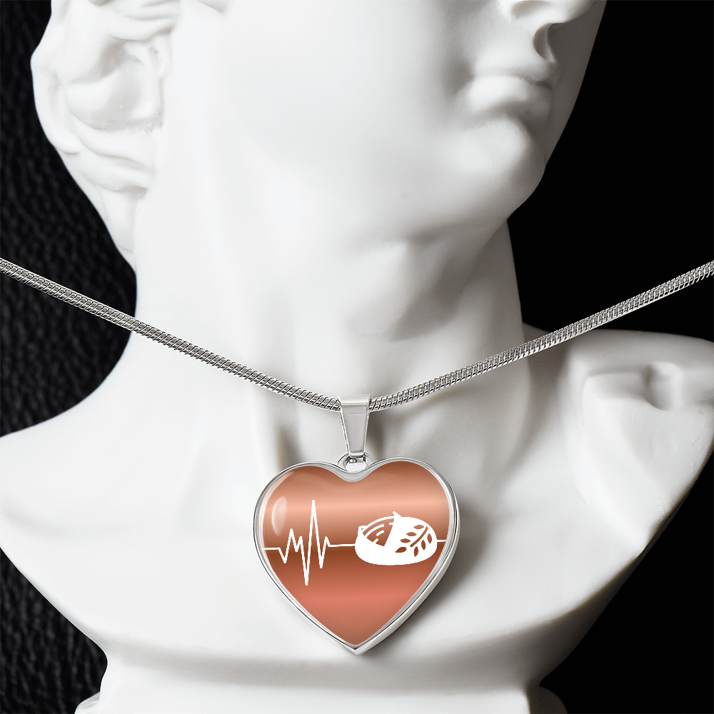 The Sourdough Heartbeat Pendant - Personalizable With Engraving Option - Dusty Gold Fade