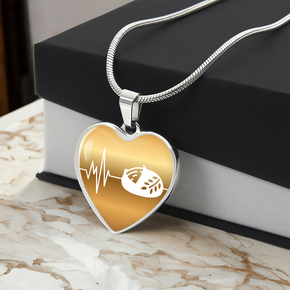 The Sourdough Heartbeat Pendant - Personalizable With Engraving Option - Gold Fade