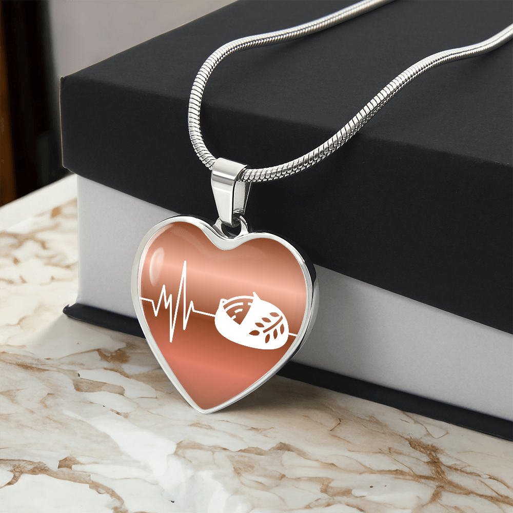 The Sourdough Heartbeat Pendant - Personalizable With Engraving Option - Dusty Gold Fade