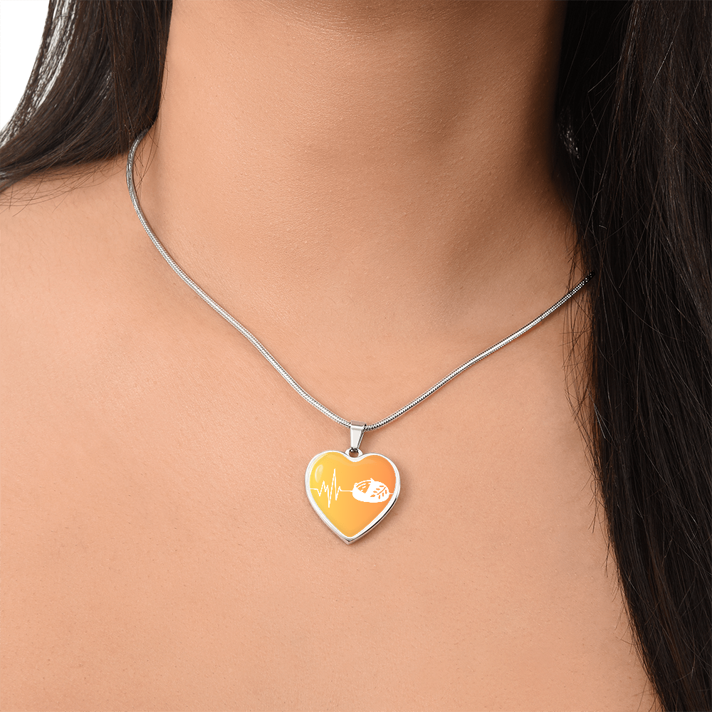 The Sourdough Heartbeat Pendant - Personalizable With Engraving Option - Yellow Orange Fade