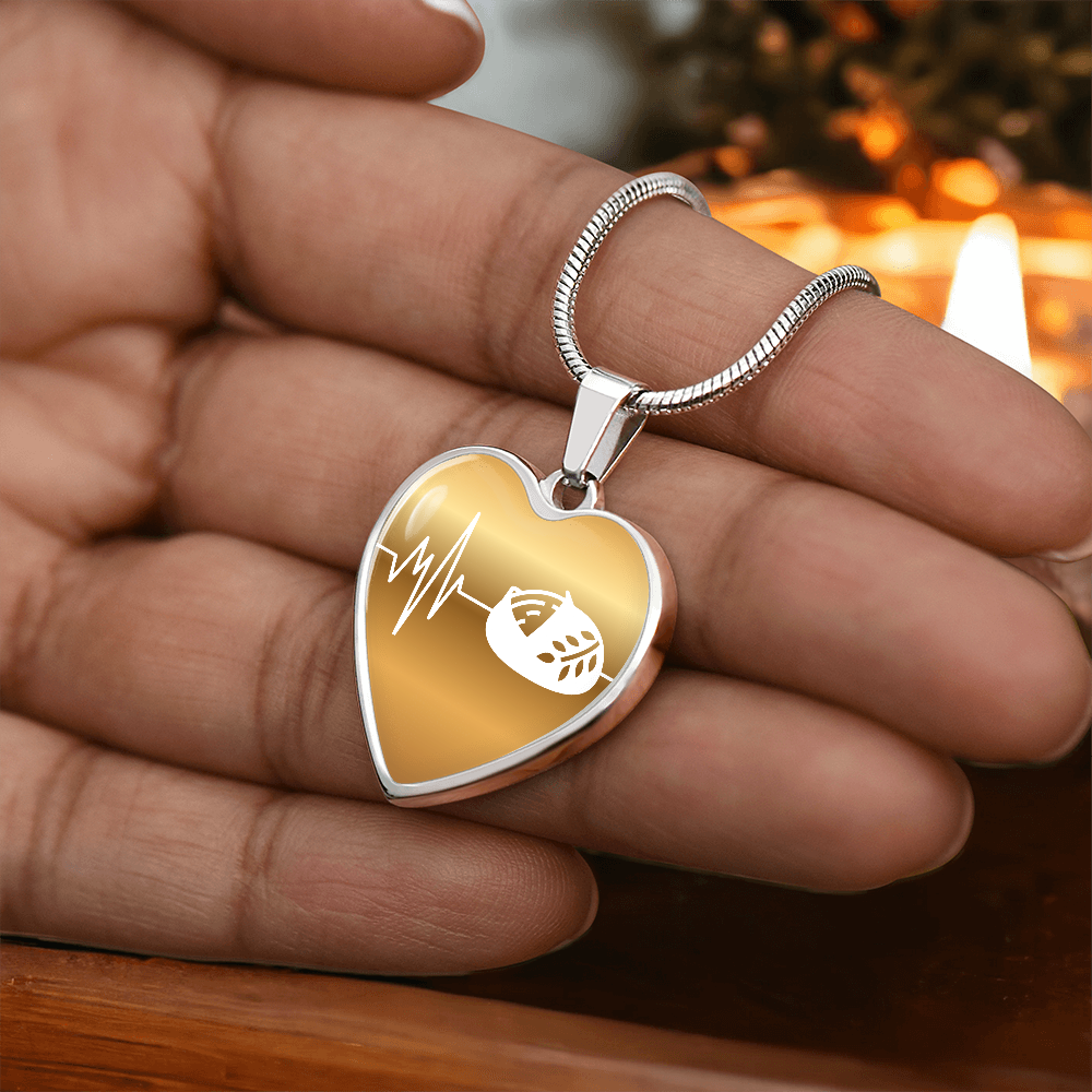 The Sourdough Heartbeat Pendant - Personalizable With Engraving Option - Gold Fade
