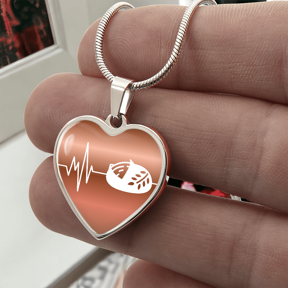 The Sourdough Heartbeat Pendant - Personalizable With Engraving Option - Dusty Gold Fade