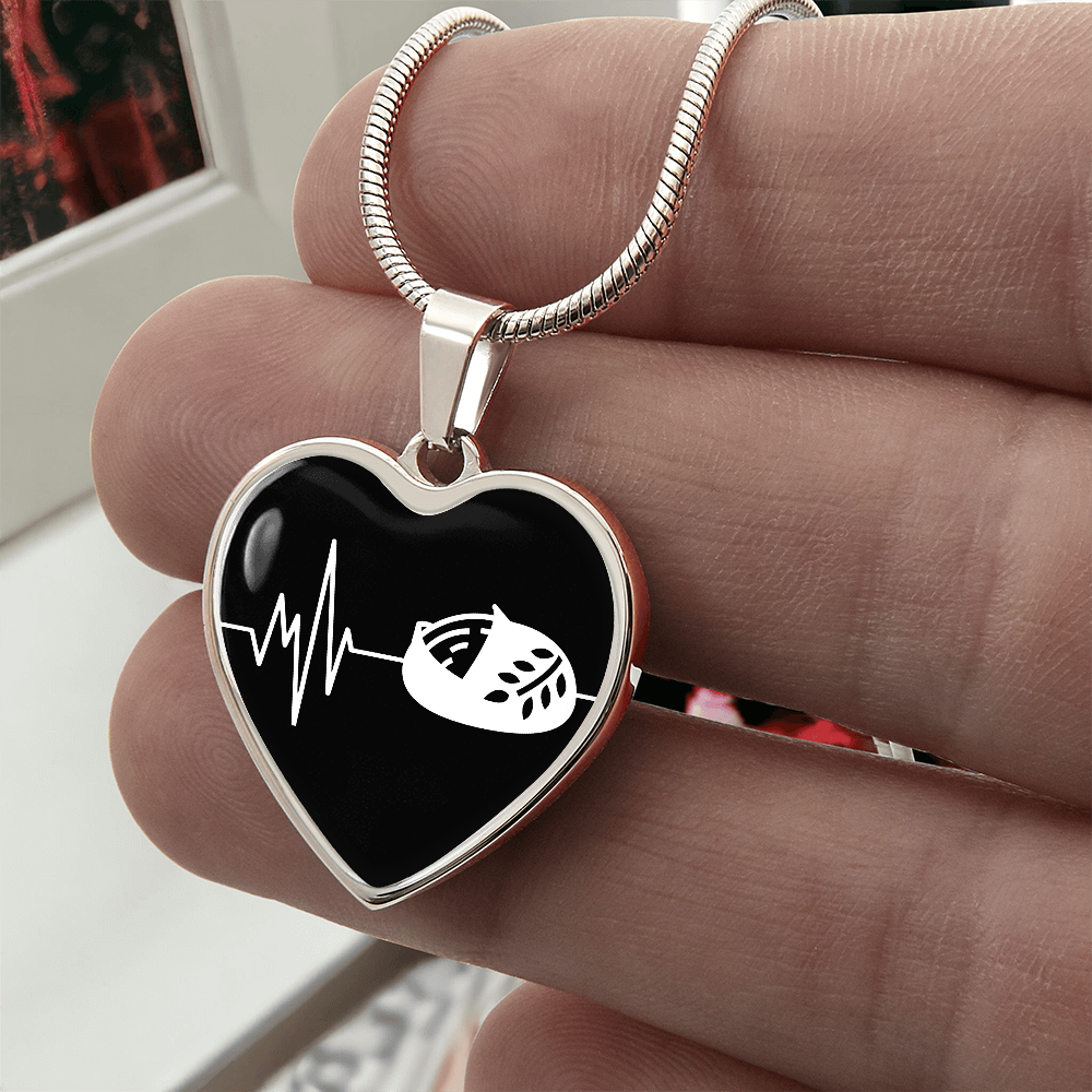 The Sourdough Heartbeat Pendant - Personalizable With Engraving Option - Black