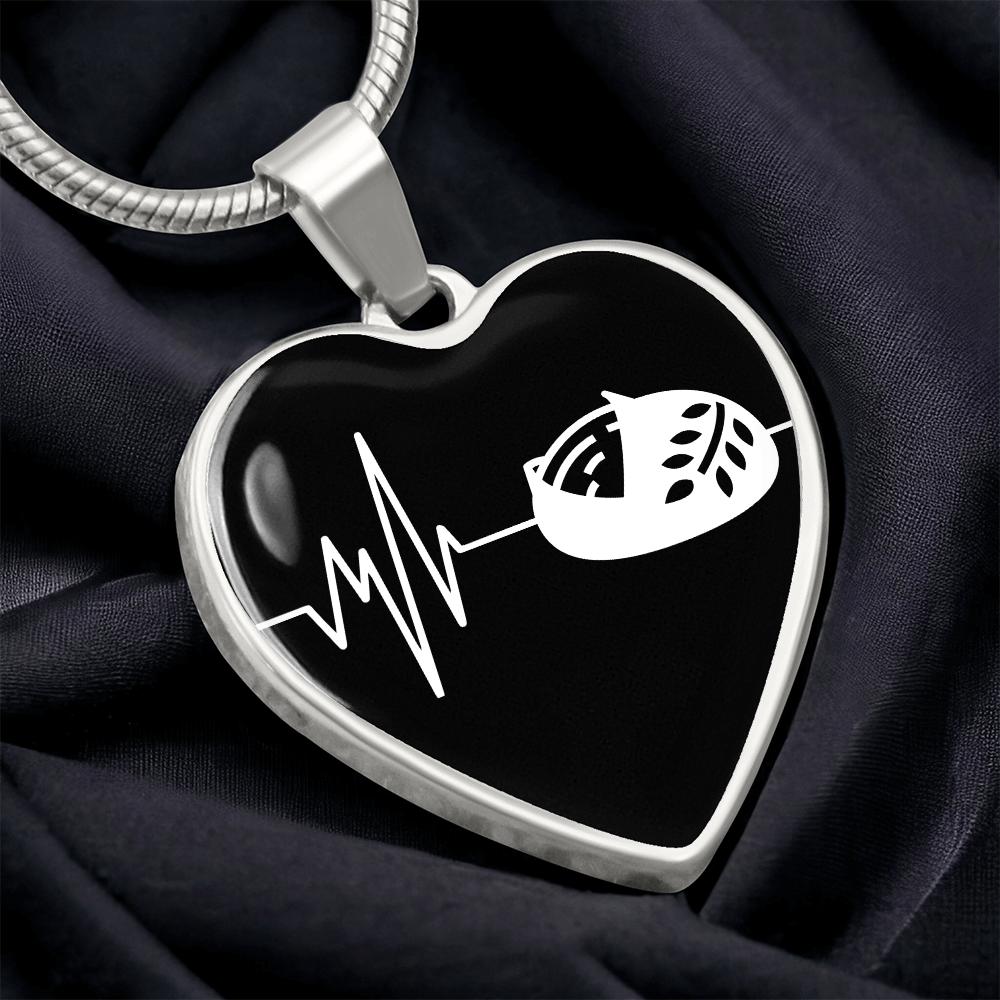 The Sourdough Heartbeat Pendant - Personalizable With Engraving Option - Black