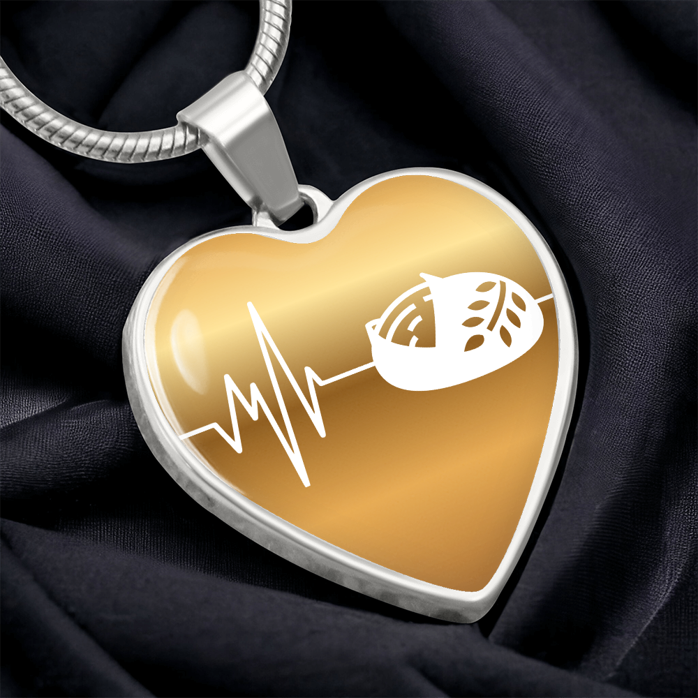 The Sourdough Heartbeat Pendant - Personalizable With Engraving Option - Gold Fade