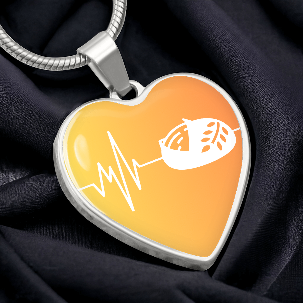 The Sourdough Heartbeat Pendant - Personalizable With Engraving Option - Yellow Orange Fade