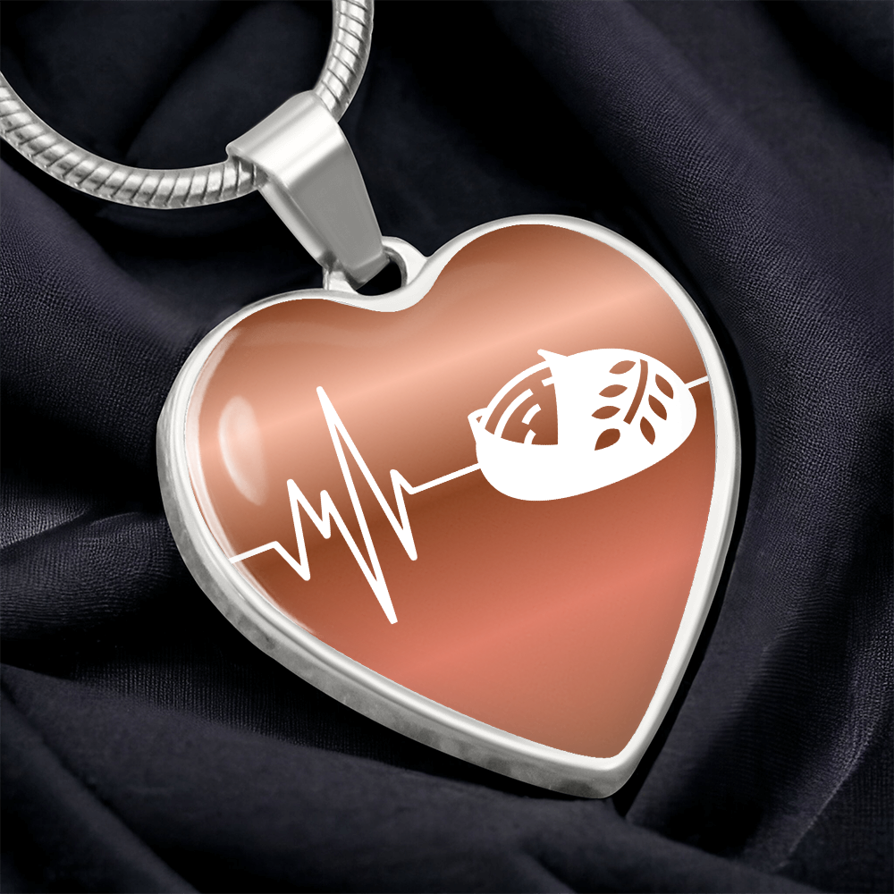 The Sourdough Heartbeat Pendant - Personalizable With Engraving Option - Dusty Gold Fade