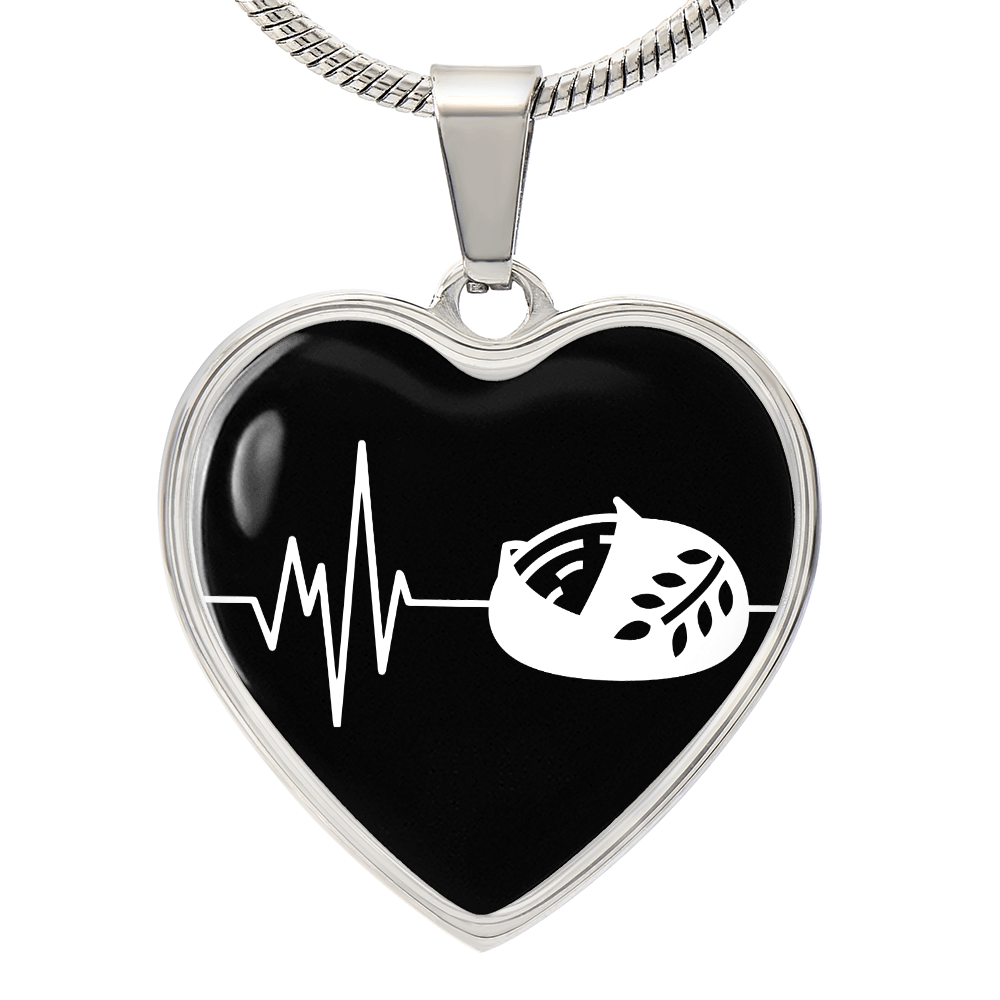 The Sourdough Heartbeat Pendant - Personalizable With Engraving Option - Black