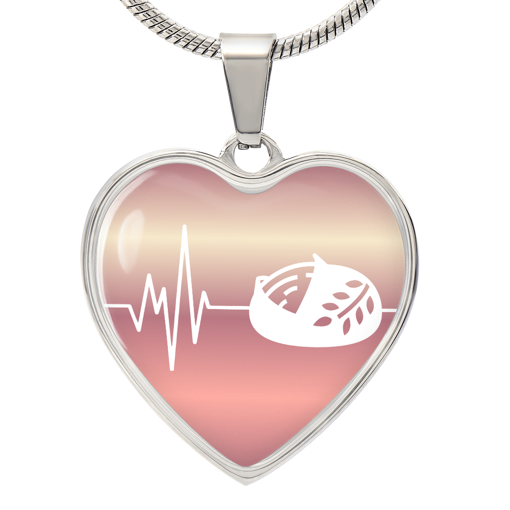 The Sourdough Heartbeat Pendant - Personalizable With Engraving Option - Rose Gold Fade