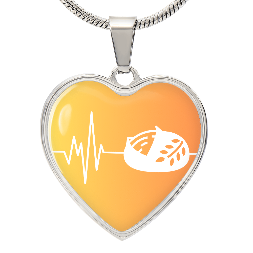 The Sourdough Heartbeat Pendant - Personalizable With Engraving Option - Yellow Orange Fade