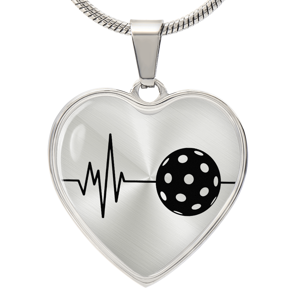 The Pickleball Heartbeat Pendant - Personalizable With Engraving Option - Silver or Gold