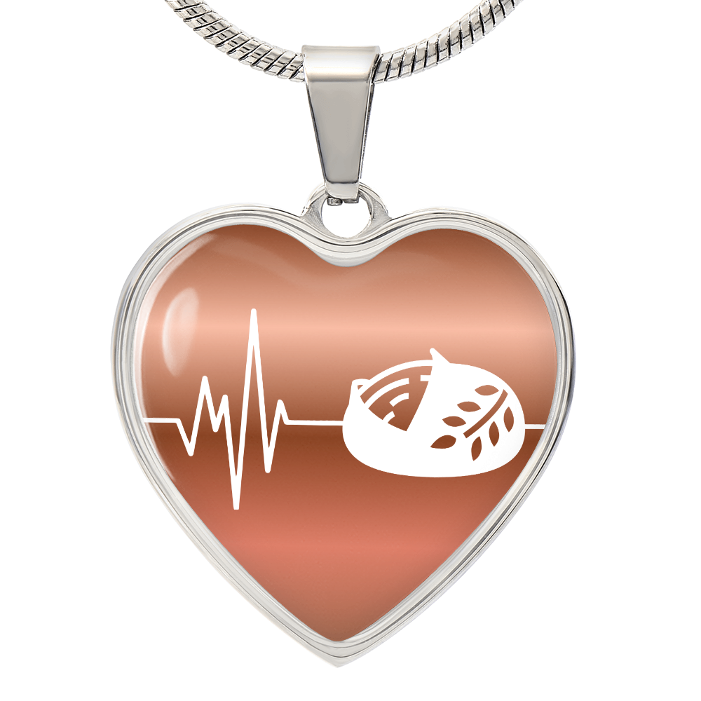 The Sourdough Heartbeat Pendant - Personalizable With Engraving Option - Dusty Gold Fade
