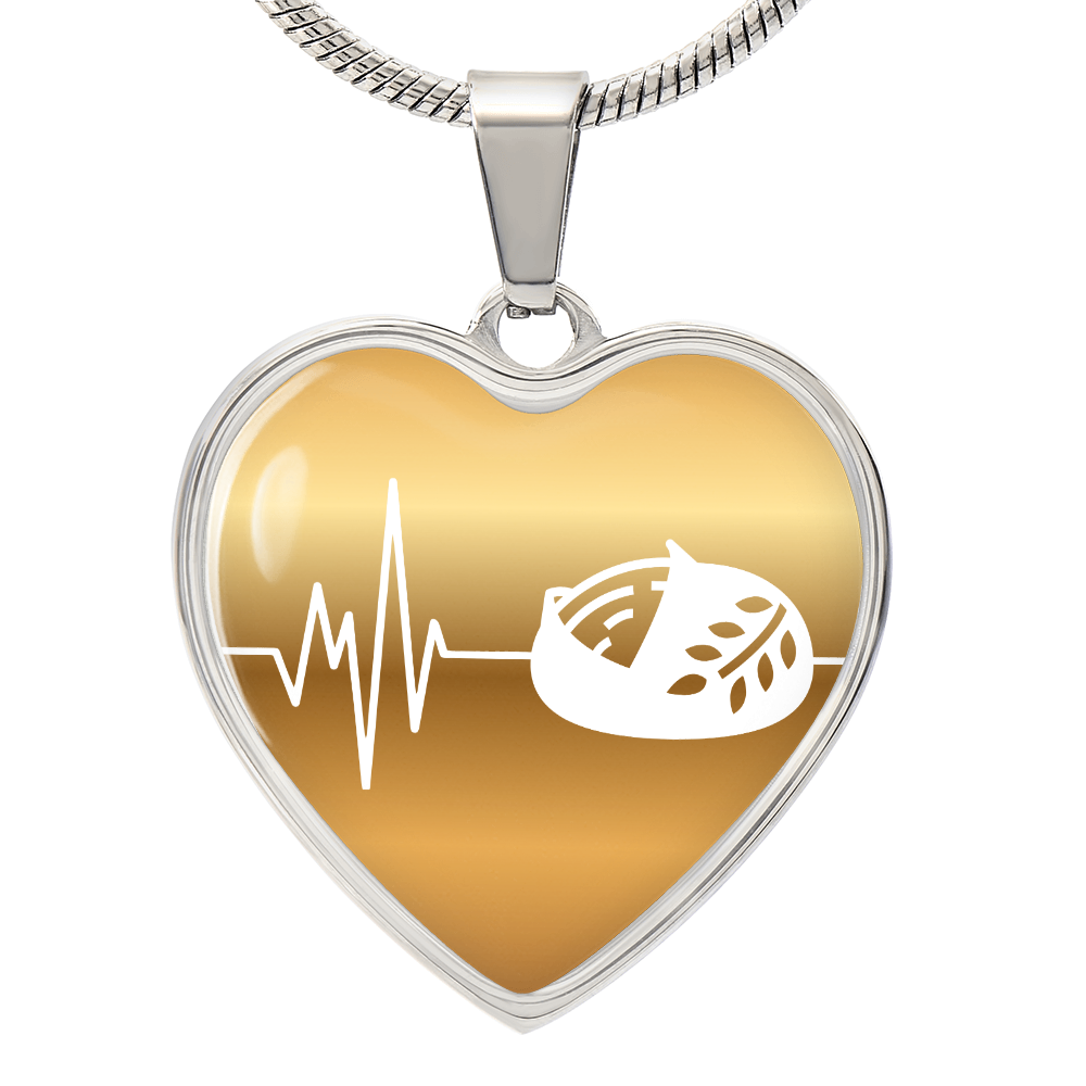 The Sourdough Heartbeat Pendant - Personalizable With Engraving Option - Gold Fade