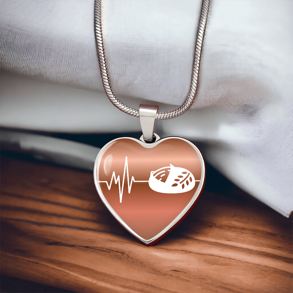 The Sourdough Heartbeat Pendant - Personalizable With Engraving Option - Dusty Gold Fade