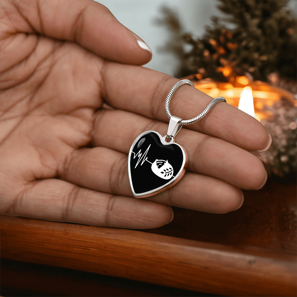 The Sourdough Heartbeat Pendant - Personalizable With Engraving Option - Black