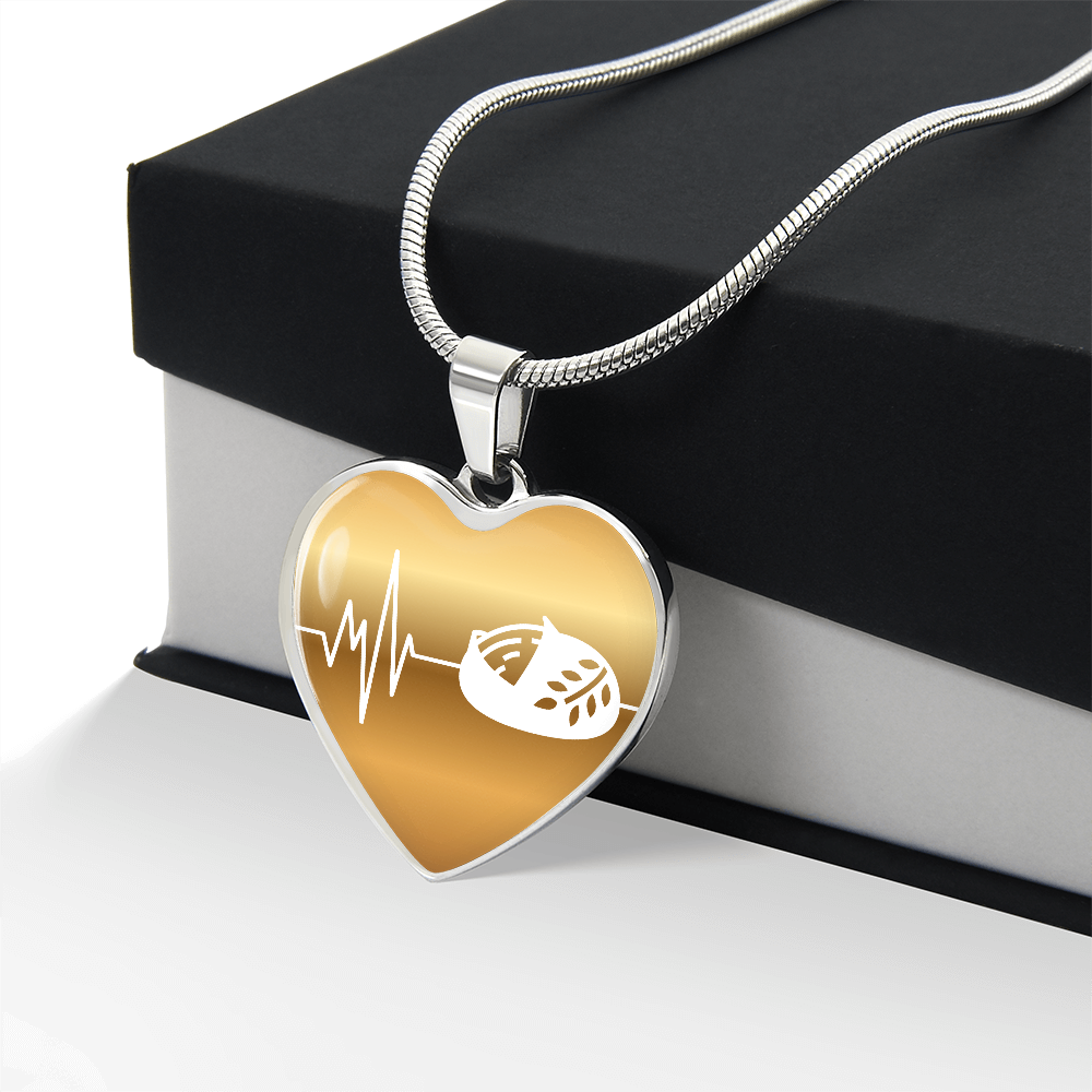 The Sourdough Heartbeat Pendant - Personalizable With Engraving Option - Gold Fade