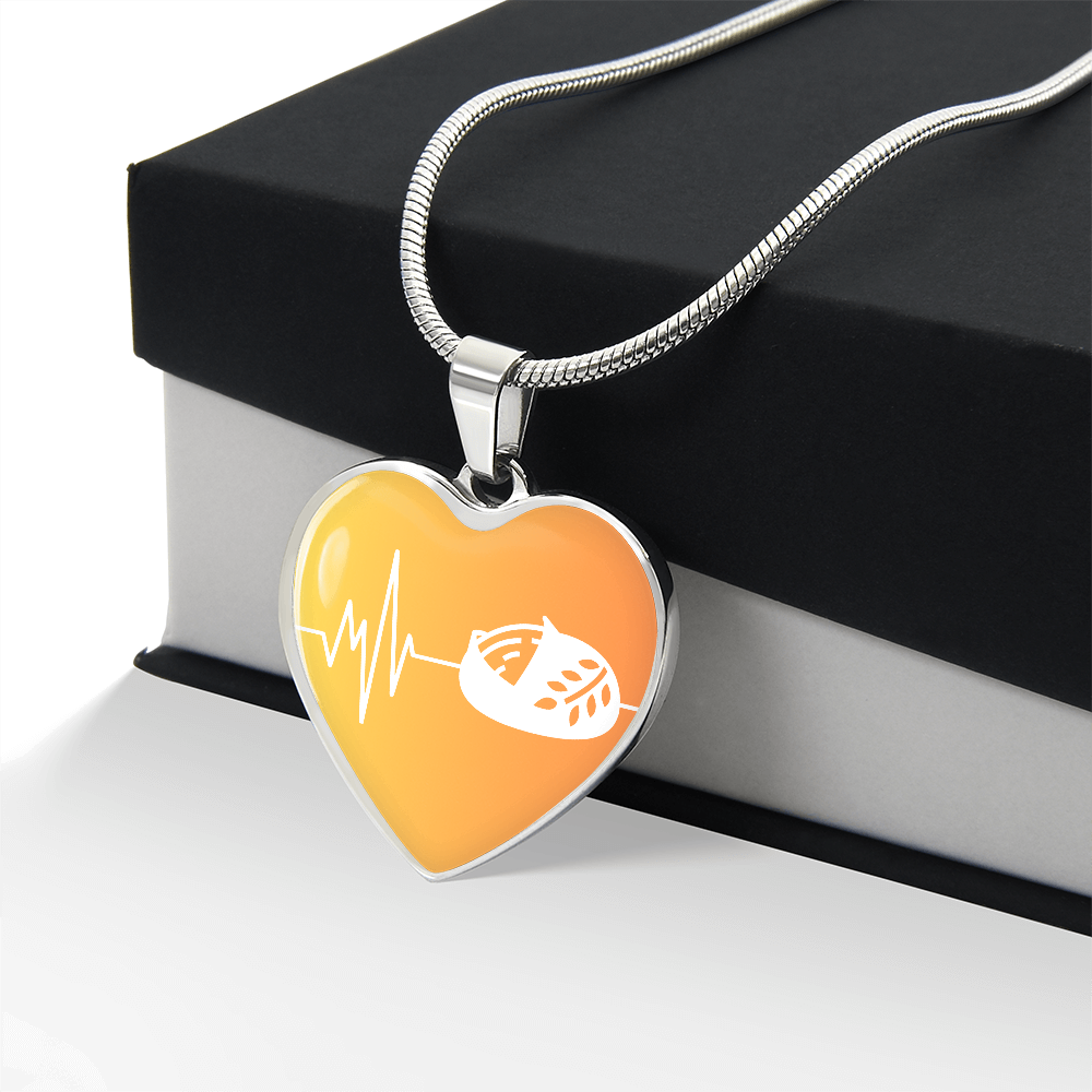 The Sourdough Heartbeat Pendant - Personalizable With Engraving Option - Yellow Orange Fade