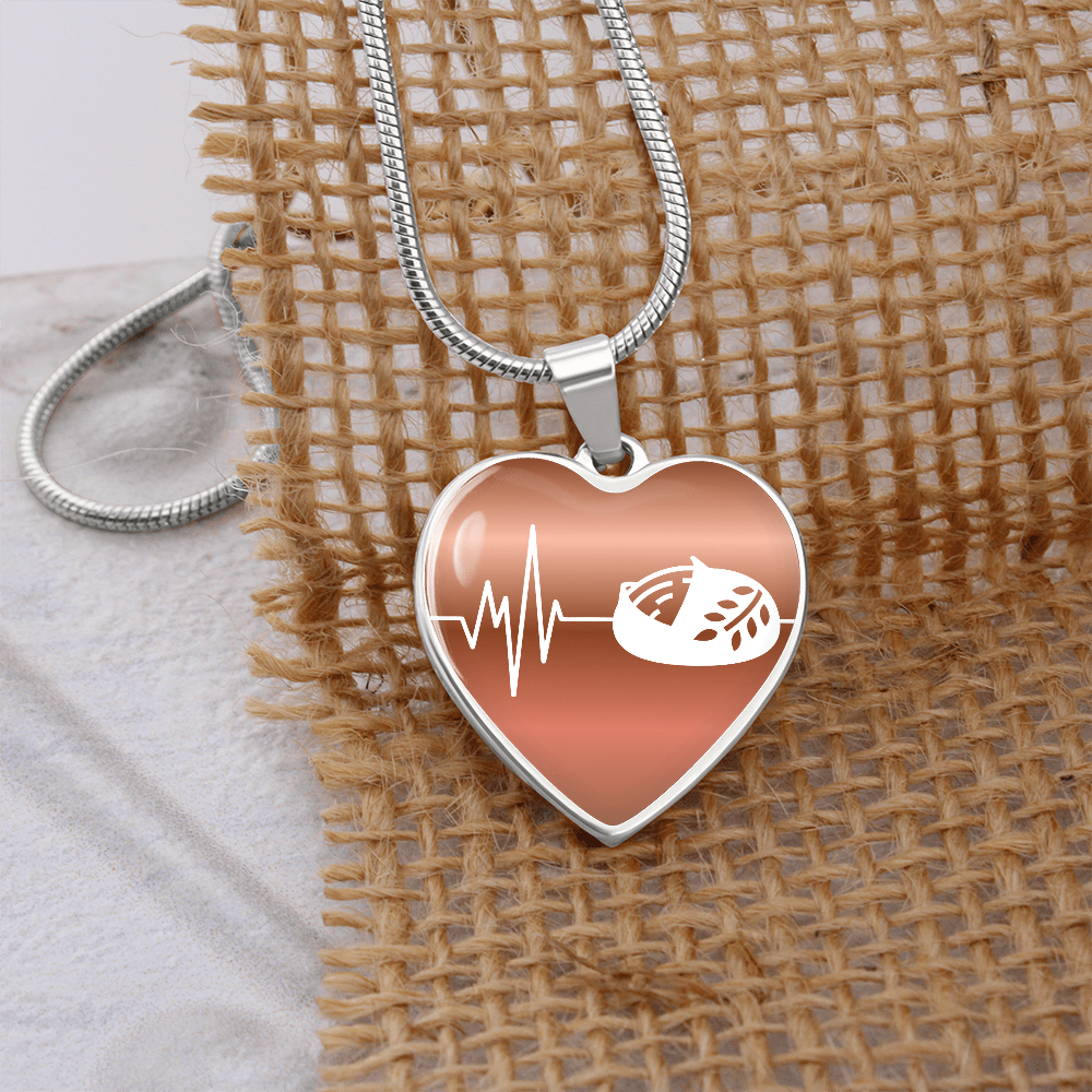 The Sourdough Heartbeat Pendant - Personalizable With Engraving Option - Dusty Gold Fade