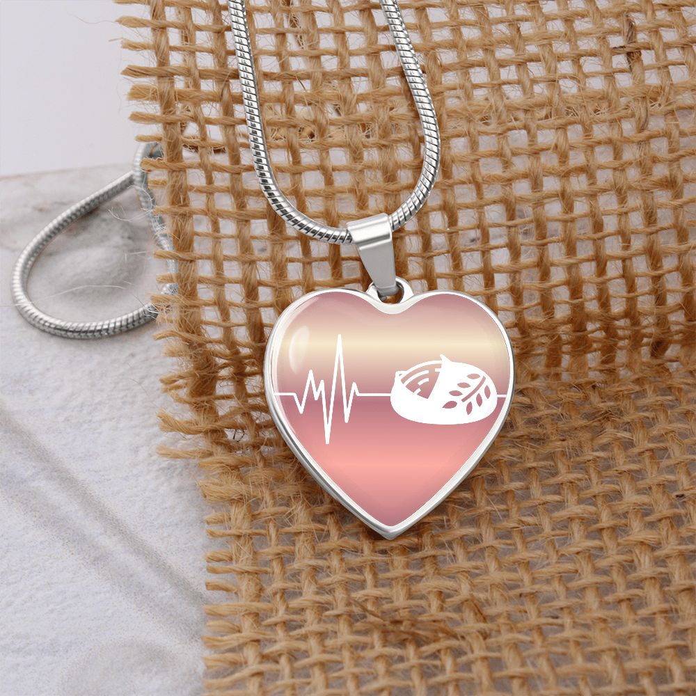 The Sourdough Heartbeat Pendant - Personalizable With Engraving Option - Rose Gold Fade