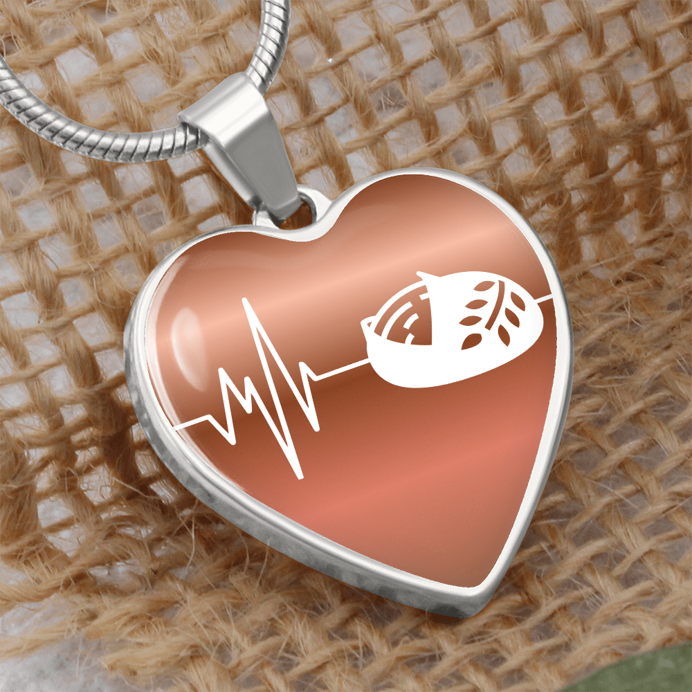 The Sourdough Heartbeat Pendant - Personalizable With Engraving Option - Dusty Gold Fade