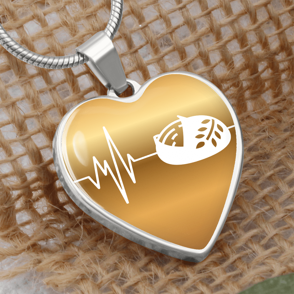 The Sourdough Heartbeat Pendant - Personalizable With Engraving Option - Gold Fade