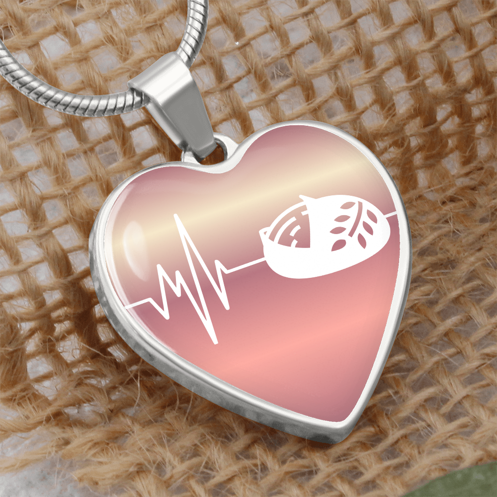 The Sourdough Heartbeat Pendant - Personalizable With Engraving Option - Rose Gold Fade