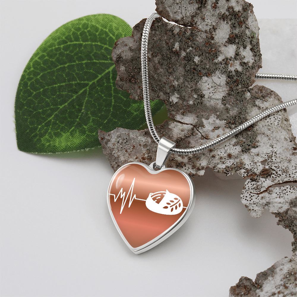 The Sourdough Heartbeat Pendant - Personalizable With Engraving Option - Dusty Gold Fade