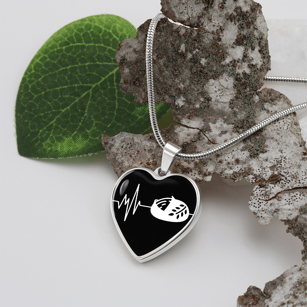 The Sourdough Heartbeat Pendant - Personalizable With Engraving Option - Black