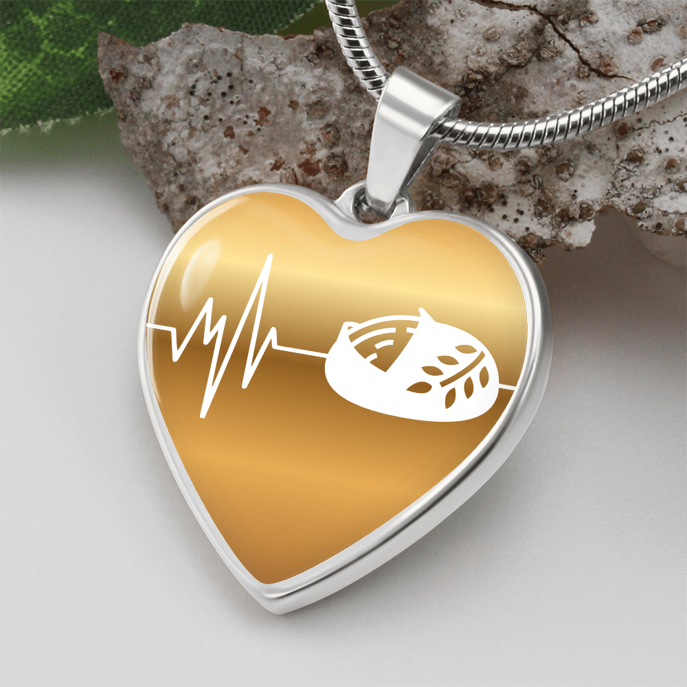 The Sourdough Heartbeat Pendant - Personalizable With Engraving Option - Gold Fade