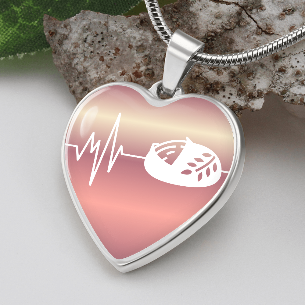 The Sourdough Heartbeat Pendant - Personalizable With Engraving Option - Rose Gold Fade