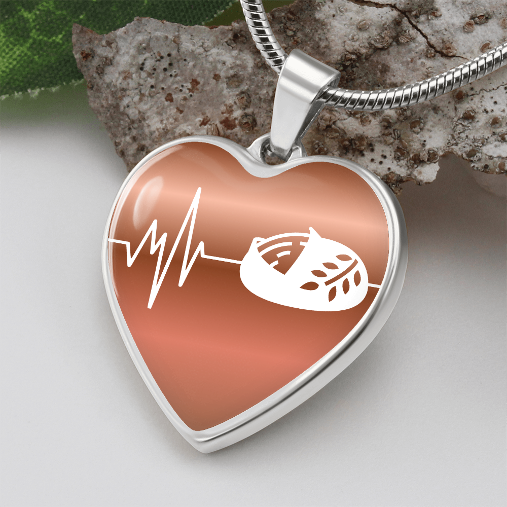 The Sourdough Heartbeat Pendant - Personalizable With Engraving Option - Dusty Gold Fade