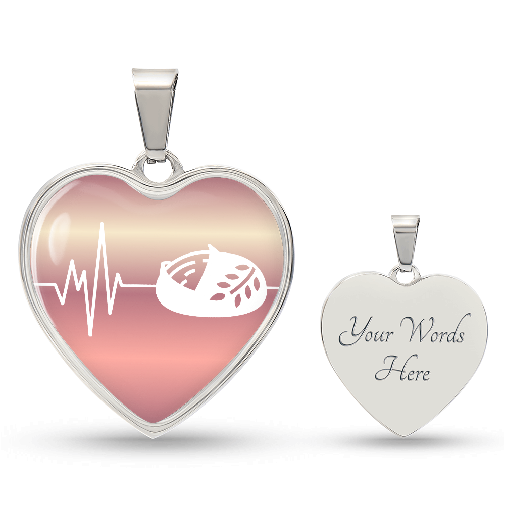 The Sourdough Heartbeat Pendant - Personalizable With Engraving Option - Rose Gold Fade