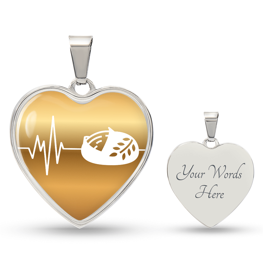 The Sourdough Heartbeat Pendant - Personalizable With Engraving Option - Gold Fade