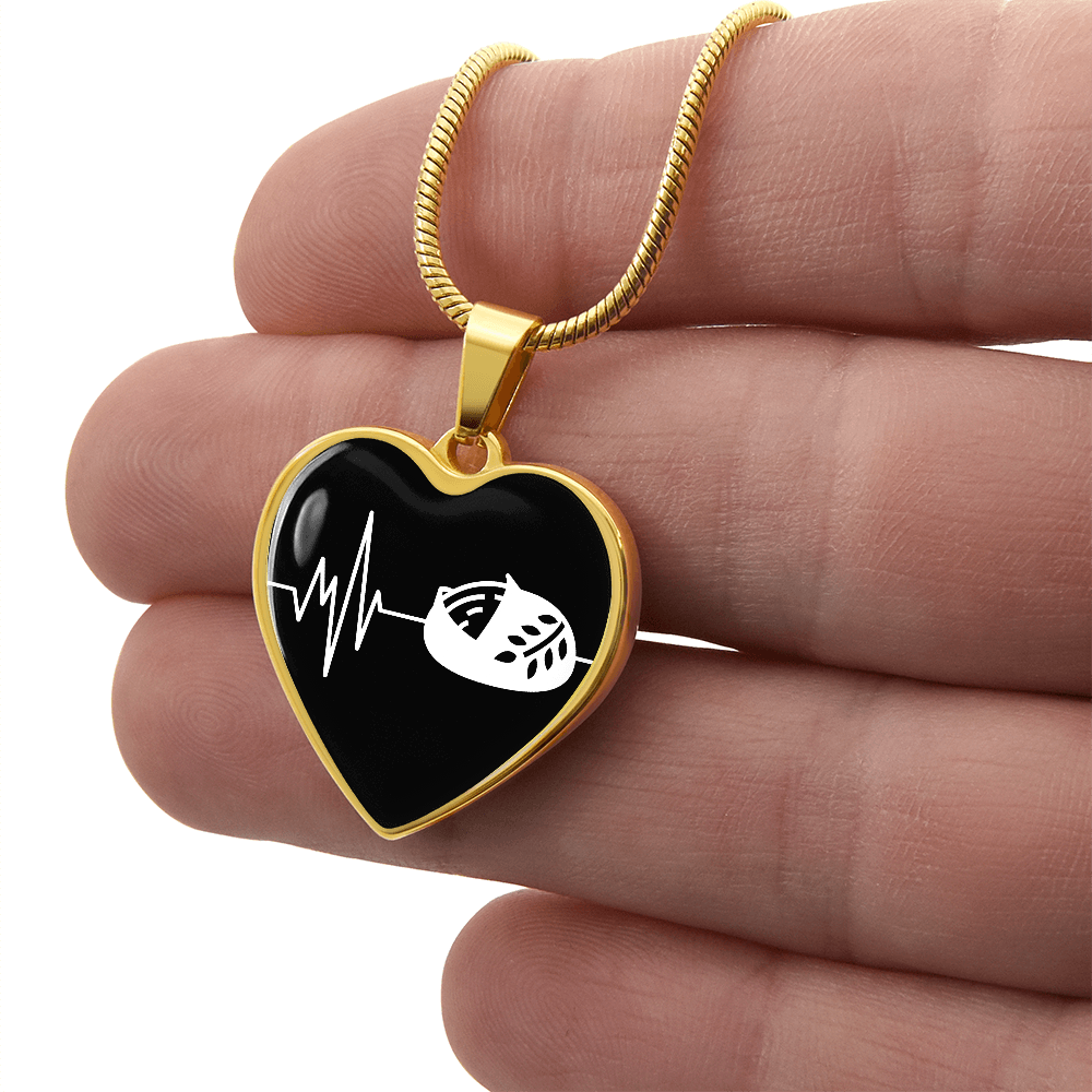 The Sourdough Heartbeat Pendant - Personalizable With Engraving Option - Black