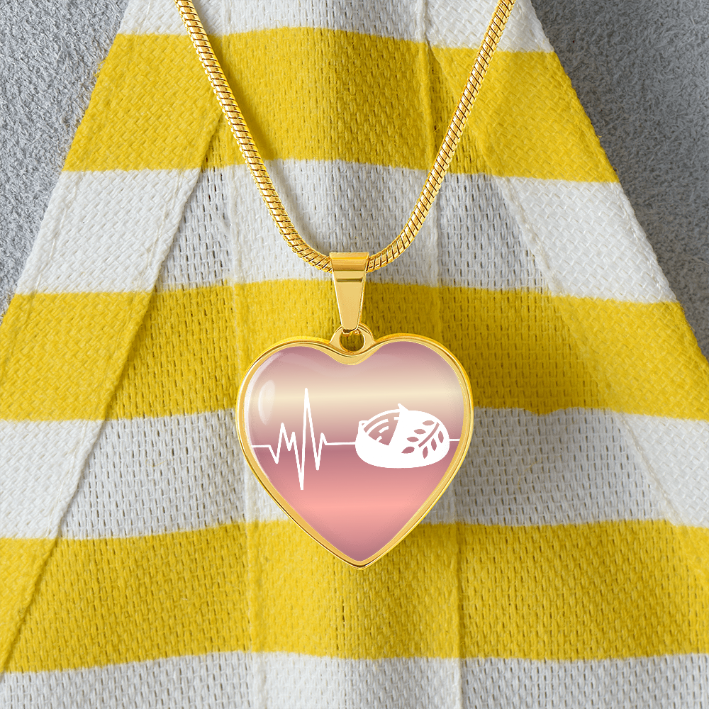 The Sourdough Heartbeat Pendant - Personalizable With Engraving Option - Rose Gold Fade