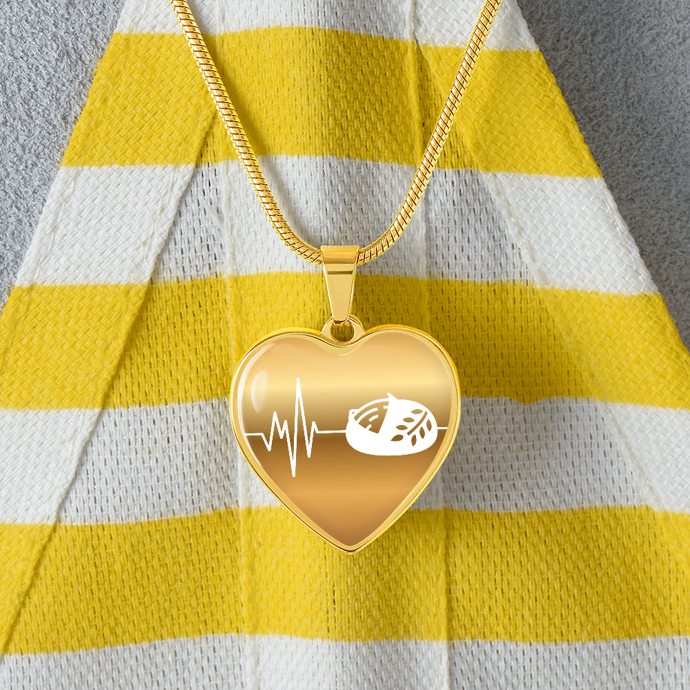 The Sourdough Heartbeat Pendant - Personalizable With Engraving Option - Gold Fade
