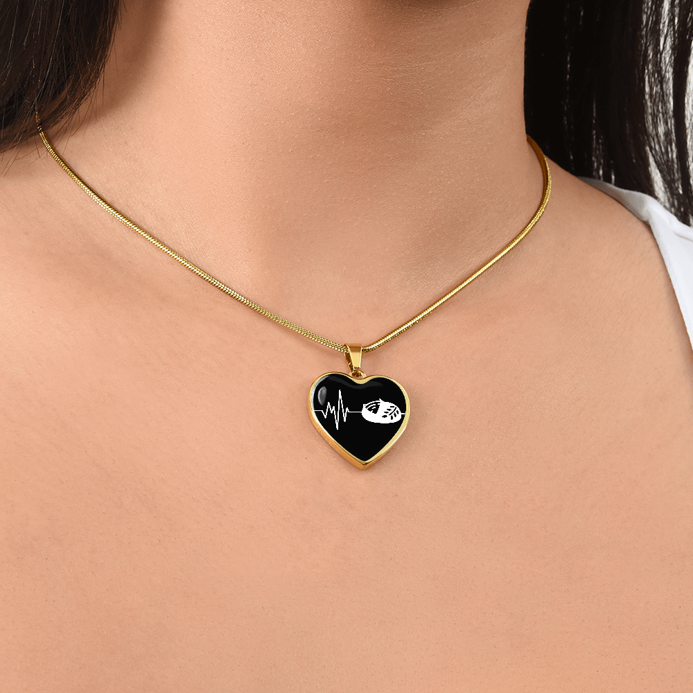 The Sourdough Heartbeat Pendant - Personalizable With Engraving Option - Black