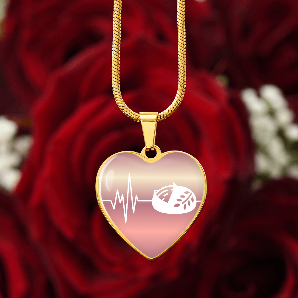 The Sourdough Heartbeat Pendant - Personalizable With Engraving Option - Rose Gold Fade