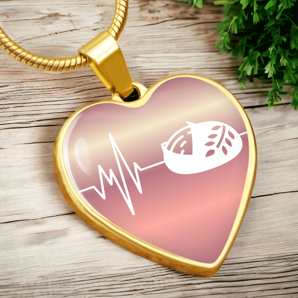 The Sourdough Heartbeat Pendant - Personalizable With Engraving Option - Rose Gold Fade