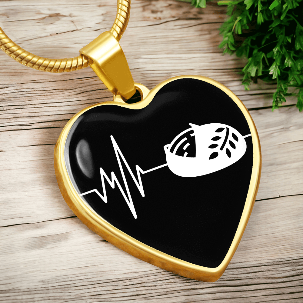 The Sourdough Heartbeat Pendant - Personalizable With Engraving Option - Black