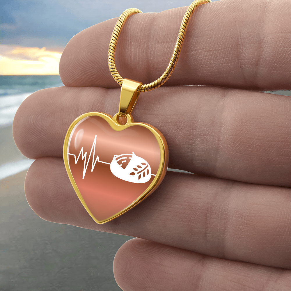 The Sourdough Heartbeat Pendant - Personalizable With Engraving Option - Dusty Gold Fade