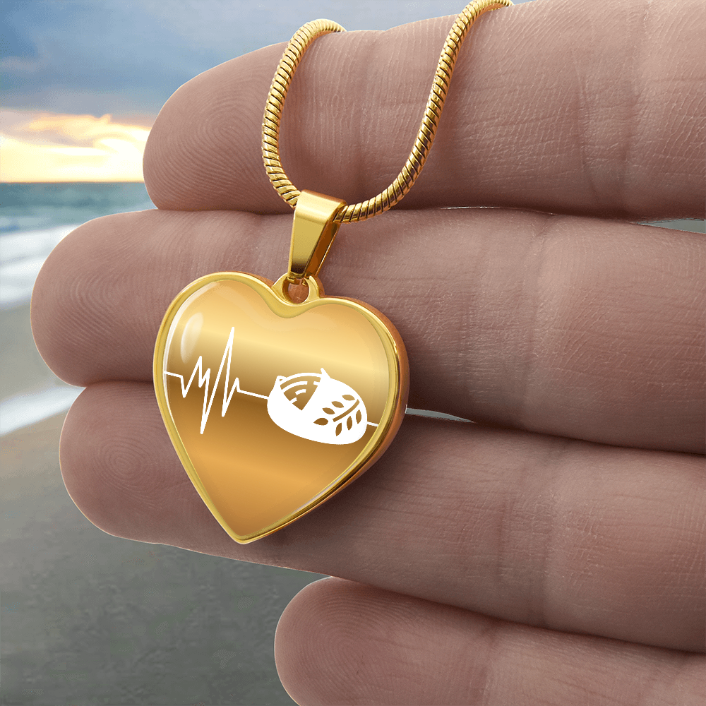 The Sourdough Heartbeat Pendant - Personalizable With Engraving Option - Gold Fade