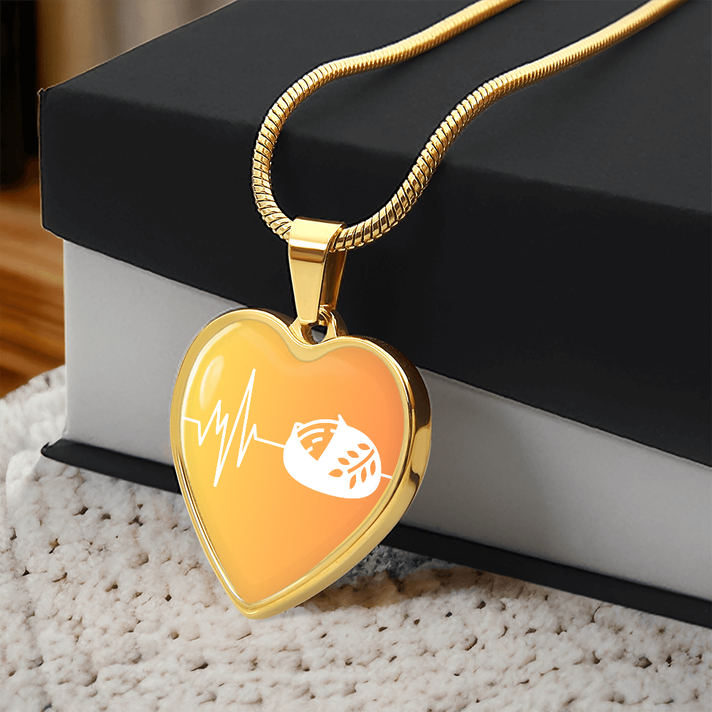 The Sourdough Heartbeat Pendant - Personalizable With Engraving Option - Yellow Orange Fade