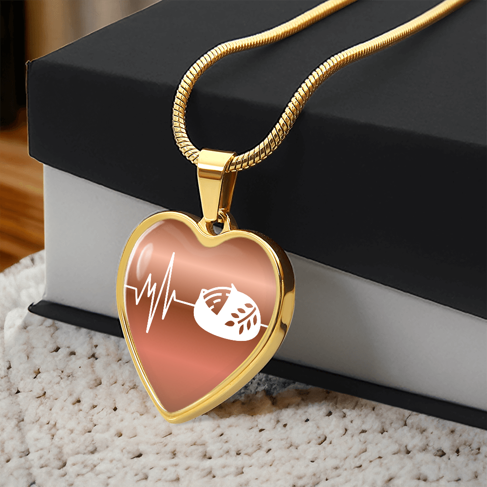 The Sourdough Heartbeat Pendant - Personalizable With Engraving Option - Dusty Gold Fade