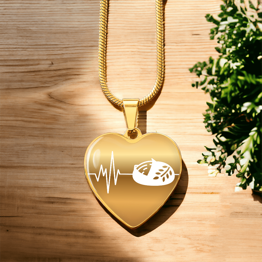 The Sourdough Heartbeat Pendant - Personalizable With Engraving Option - Gold Fade