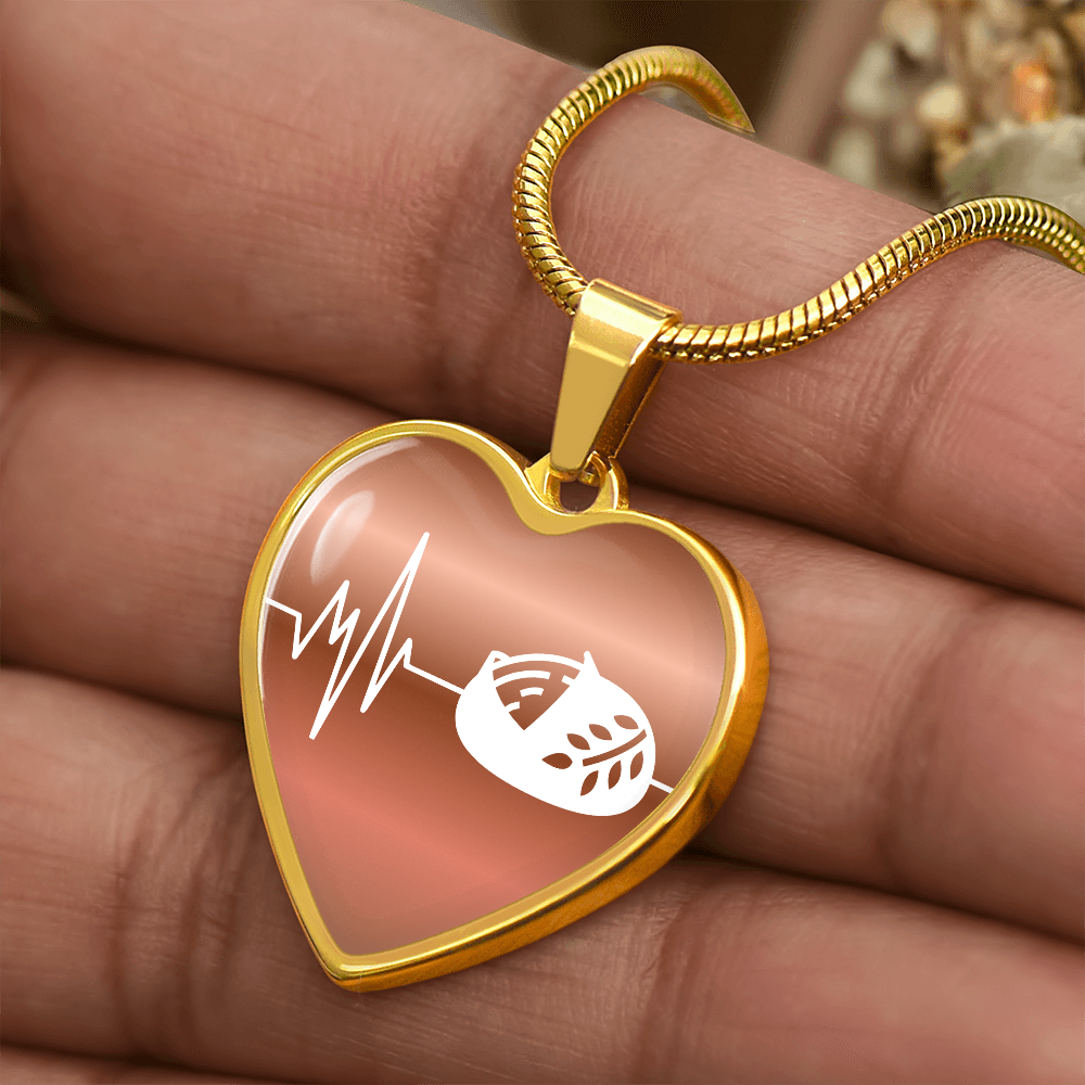 The Sourdough Heartbeat Pendant - Personalizable With Engraving Option - Dusty Gold Fade